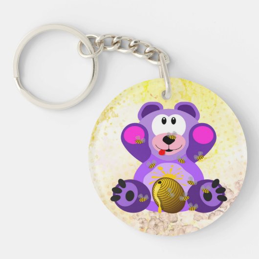 Blauer Honig Bär Schlüsselanhänger (Vorderseite)