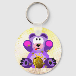 Blauer Honig Bär Schlüsselanhänger