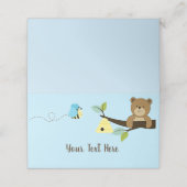 Blauer Honigbär und Hummelbiene-Platzkarten Platzkarte (Außenseite Aufgefaltet)