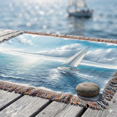Blauer Horizont Einsames Segelboot Decke