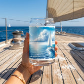Blauer Horizont Einsames Segelboot Dosenglas