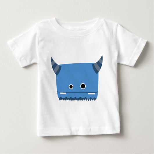 Blauer Horned Monster Baby T-shirt (Vorderseite)