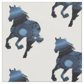 Blauer Horse Stoff (Nahaufnahme)