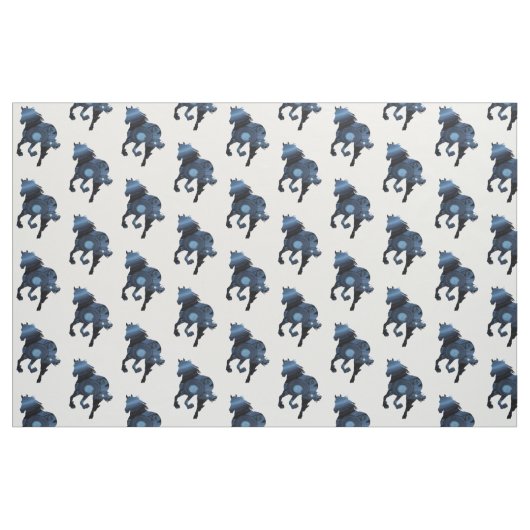 Blauer Horse Stoff (Fat Quarter (45,7 x 55,9 cm))