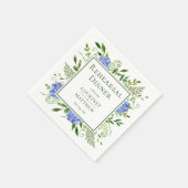 Blauer Hortensien-Probeessen-Cocktail Serviette (Ecke)