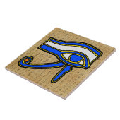 Blauer Horus auf Hieroglyphen Keramik Tile Fliese (Seite)