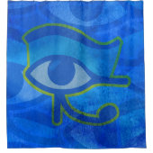 Blauer Horus Duschvorhang (Vorderseite)