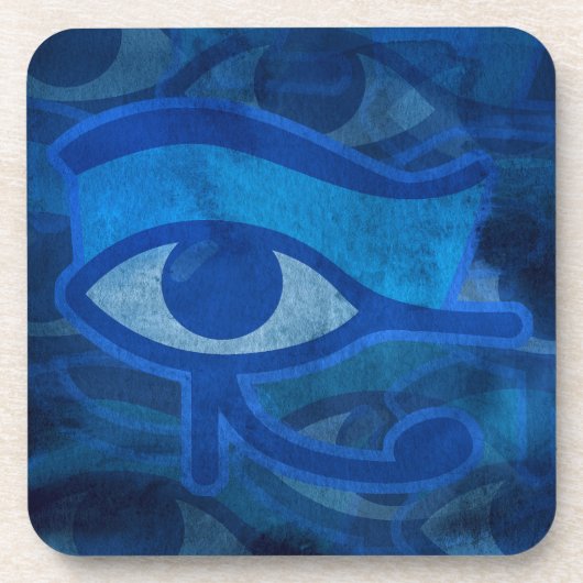 Blauer Horus Eye Untersetzer (Vorderseite)