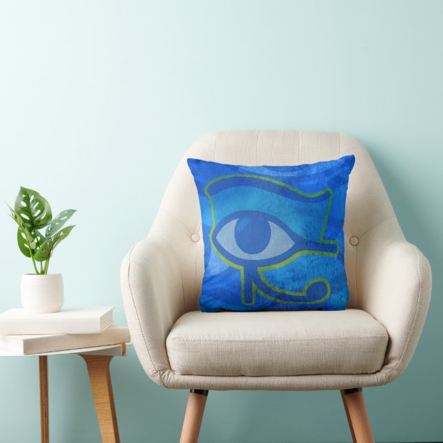 Blauer Horus Kissen (Stuhl )