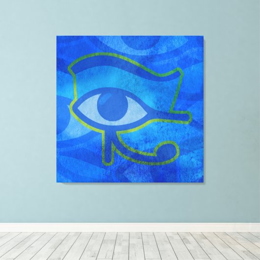 Blauer Horus Leinwanddruck (Insitu (Holzboden))