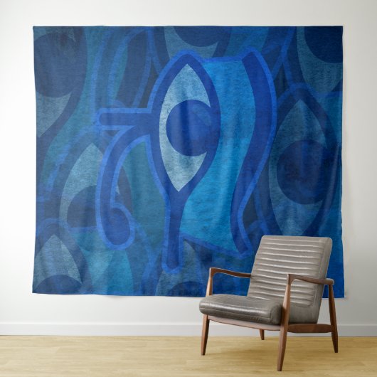 Blauer Horus Wandteppich (Beispiel (Horizontal))