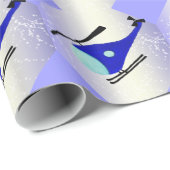 blauer Hubschrauber Geschenkpapier (Rolleneckpunkt)