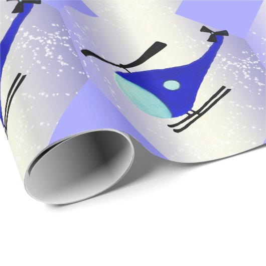 blauer Hubschrauber Geschenkpapier (Rolleneckpunkt)