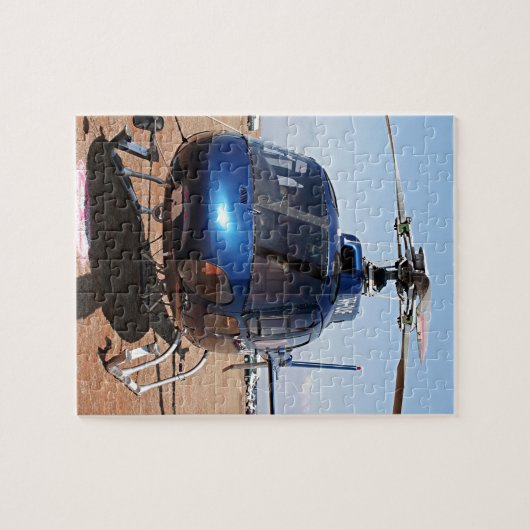 Blauer Hubschrauber Puzzle (Horizontal)