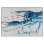 Blauer Hummer Fein-Art-Fisch-Glasschneider Schneidebrett (Vorderseite)