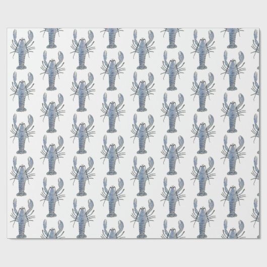 Blauer Hummer Geschenkpapier (Flach)