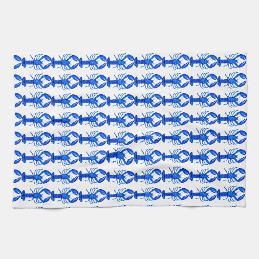 Blauer Hummer Geschirrtuch (Horizontal)