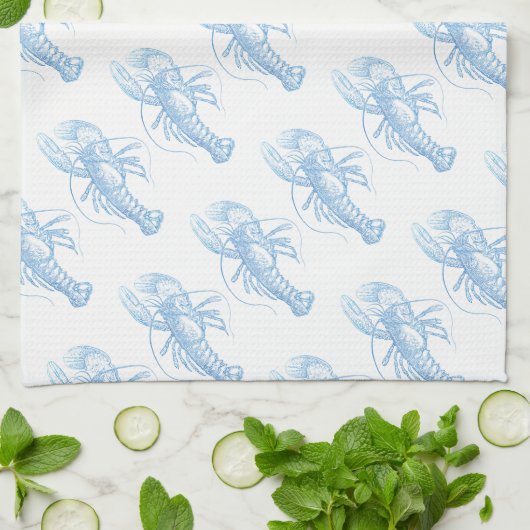 Blauer Hummer Geschirrtuch (Gefaltet)
