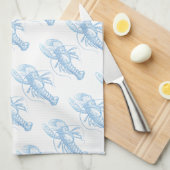 Blauer Hummer Geschirrtuch (Viertel Falte)