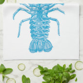 Blauer Hummer Geschirrtuch (Gefaltet)