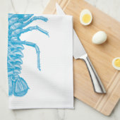 Blauer Hummer Geschirrtuch (Viertel Falte)