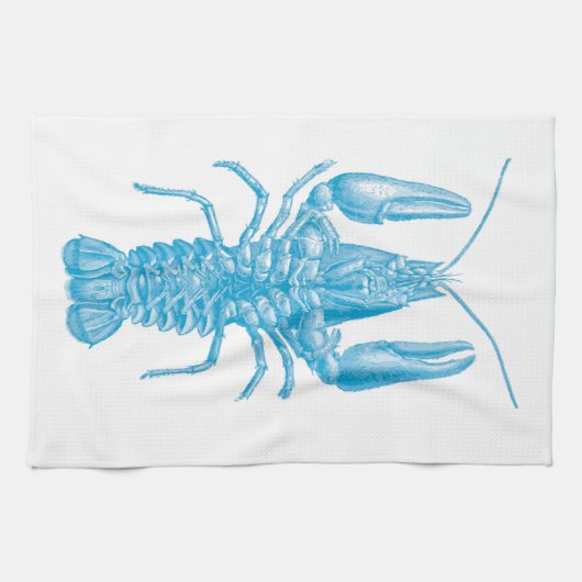 Blauer Hummer Geschirrtuch (Horizontal)