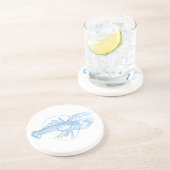 Blauer Hummer Getränkeuntersetzer (Seite)