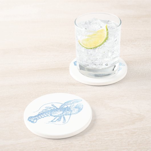 Blauer Hummer Getränkeuntersetzer (Seite)