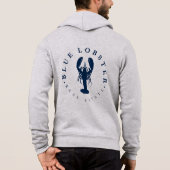 Blauer-Hummer-Immobilien-Button Hoodie (Rückseite)