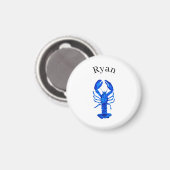Blauer Hummer Magnet (Vorderseite/Rückseite)
