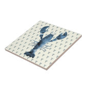 Blauer Hummer mit Handfarbe Fliese (Seite)