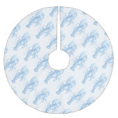 Blauer Hummer Polyester Weihnachtsbaumdecke (Vorderseite)