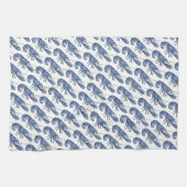 Blauer Hummer Retro-Vintage-Bild Geschirrtuch (Horizontal)