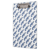 Blauer Hummer Retro Vintage Bild Klemmbrett (Links)