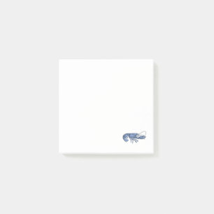 Blauer Hummer Retro Vintage Bild Post-it Klebezettel