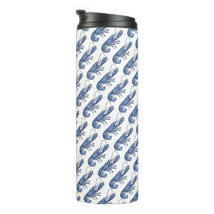 Blauer Hummer Retro Vintage Bild Thermosbecher