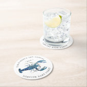 Blauer Hummer Runder Pappuntersetzer (Vor Ort)