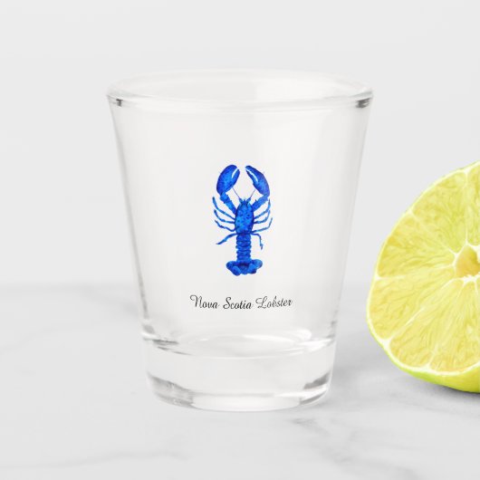 Blauer Hummer Schnapsglas (Vorderseite)