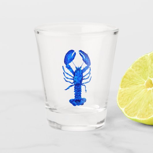 Blauer Hummer Schnapsglas (Vorderseite)