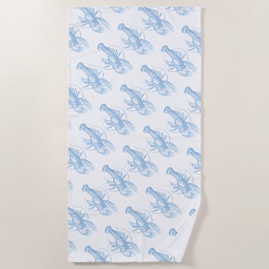 Blauer Hummer Strandtuch (Vorderseite)