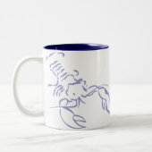 Blauer Hummer Zweifarbige Tasse (Links)