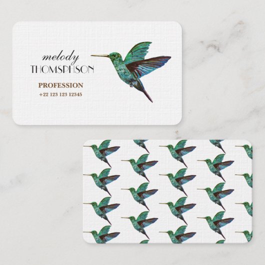 Blauer Hummingo Visitenkarte (Vorne/Hinten)