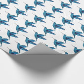 Blauer Hummingvogel Geschenkpapier (Ecke)