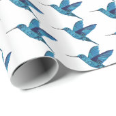 Blauer Hummingvogel Geschenkpapier (Rolleneckpunkt)