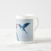 Blauer Hummingvogel Porzellantasse (Vorderseite Rechts)