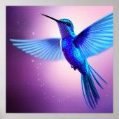Blauer Hummingvogel Poster (Vorne)