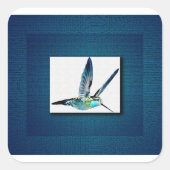 Blauer Hummingvogel Quadratischer Aufkleber (Vorderseite)
