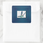 Blauer Hummingvogel Quadratischer Aufkleber (Tasche)