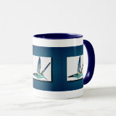 Blauer Hummingvogel Tasse (VorderseiteRechts)
