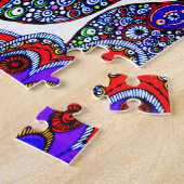 Blauer Hummingvogel und Blume Puzzle (Seite)